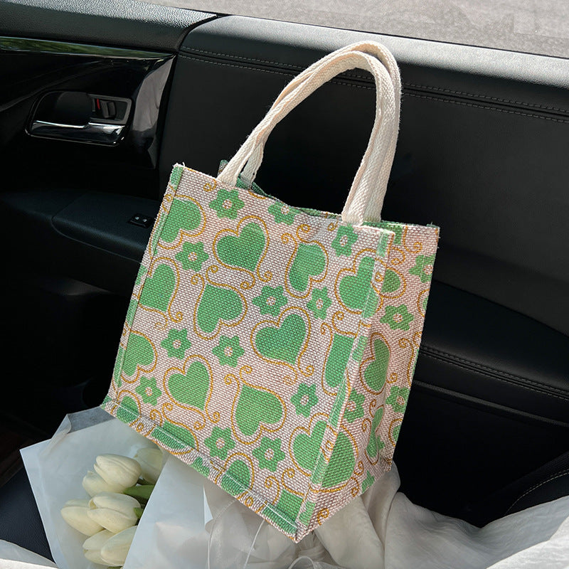 Damen Tragetasche mit floralem Herzdesign und stabilen Griffen Nord Taschen