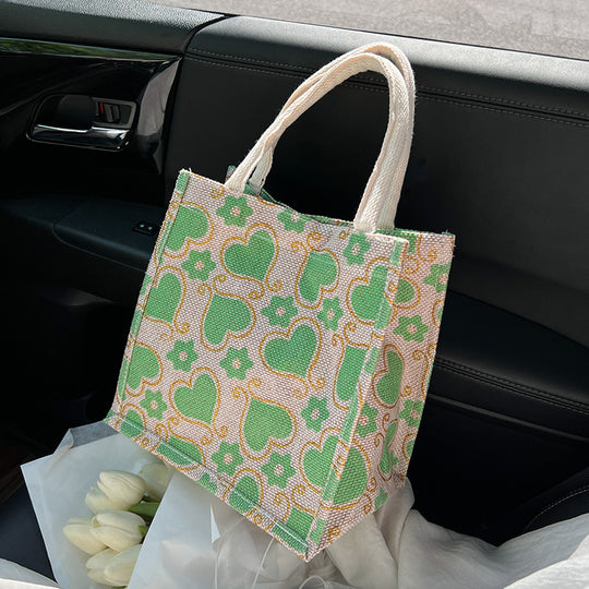 Damen Tragetasche mit floralem Herzdesign und stabilen Griffen Nord Taschen