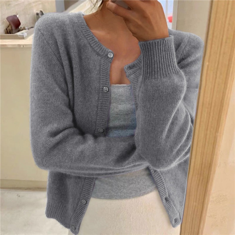 Damen kuschelige Strickjacke