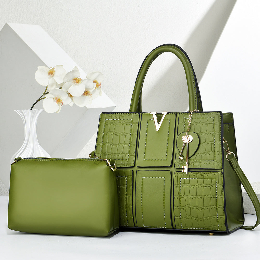 Damen Handtasche mit eleganter Kroko-Prägung und abnehmbarer Kosmetiktasche Nord Taschen