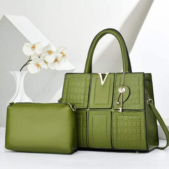 Damen Handtasche mit eleganter Kroko-Prägung und abnehmbarer Kosmetiktasche Nord Taschen