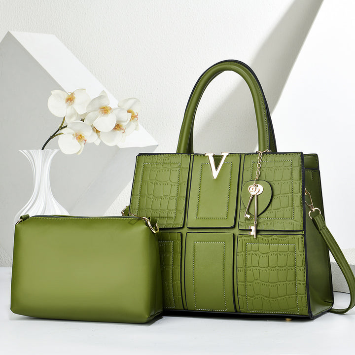 Damen Handtasche mit eleganter Kroko-Prägung und abnehmbarer Kosmetiktasche Nord Taschen