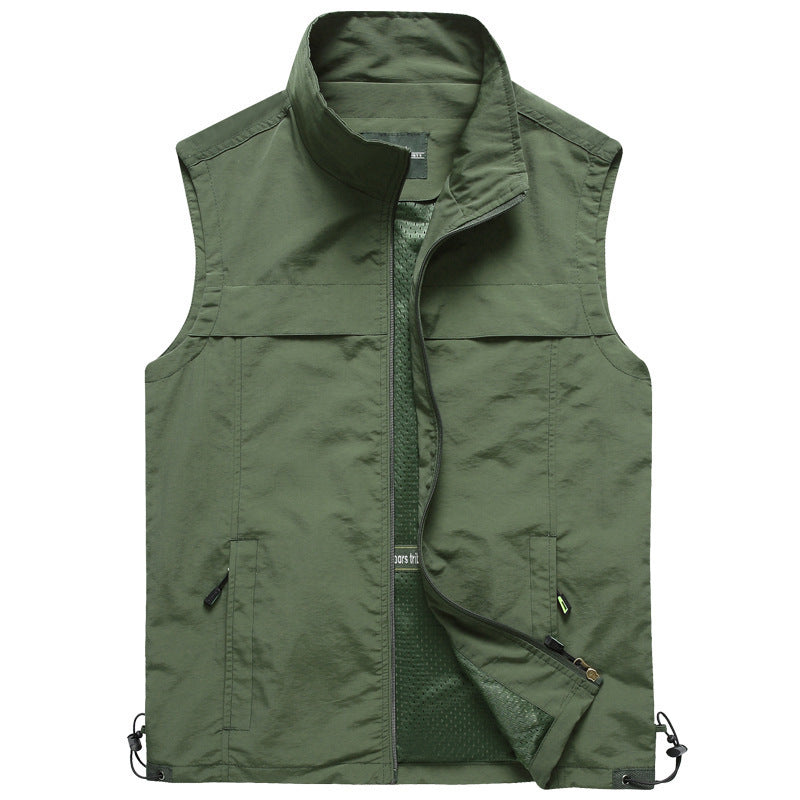 Herren leichte multifunktionale Utility-Weste mit Mesh-Futter und verstellbarem Saum Nord Taschen