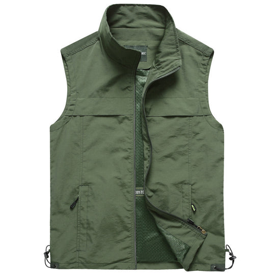 Herren leichte multifunktionale Utility-Weste mit Mesh-Futter und verstellbarem Saum Nord Taschen