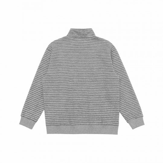 Unisex Oversize-Feinstrickpullover mit halbem Reißverschluss und Stehkragen Nord Taschen