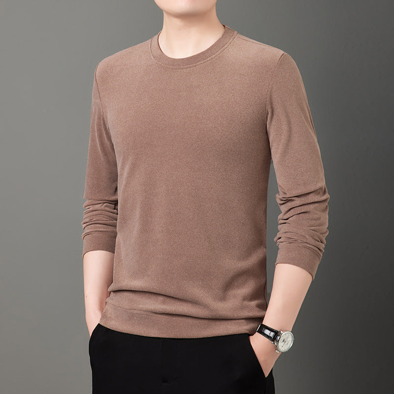 Herren Feiner Rundhals-Pullover aus leichtem Stretch-Strick mit schmaler Silhouette Nord Taschen