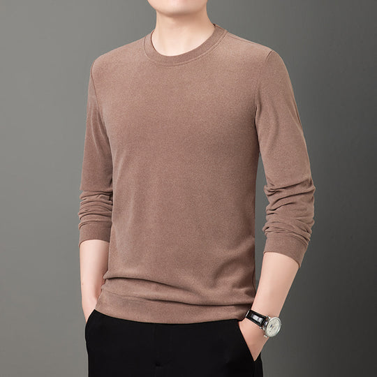 Herren Feiner Rundhals-Pullover aus leichtem Stretch-Strick mit schmaler Silhouette Nord Taschen