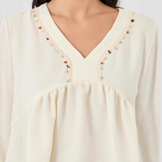 Damen Lockere Bluse mit eingearbeiteten Details Nord Taschen