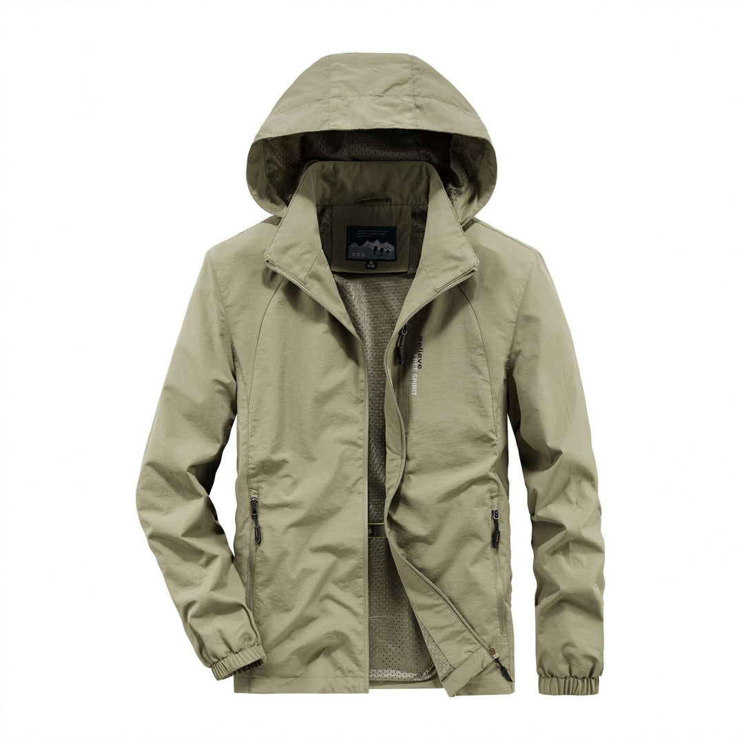 Herren Ultraleichte Atmungsaktive Kapuzenjacke mit perforiertem Mesh‑Futter und Reißverschlusstaschen Nord Taschen