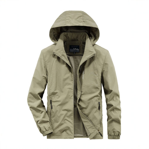 Herren Ultraleichte Atmungsaktive Kapuzenjacke mit perforiertem Mesh‑Futter und Reißverschlusstaschen Nord Taschen