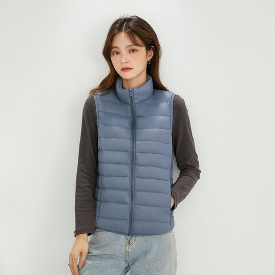 Damen Ultraleichte gesteppte Stehkragen‑Weste mit taillierter Business‑Silhouette Nord Taschen