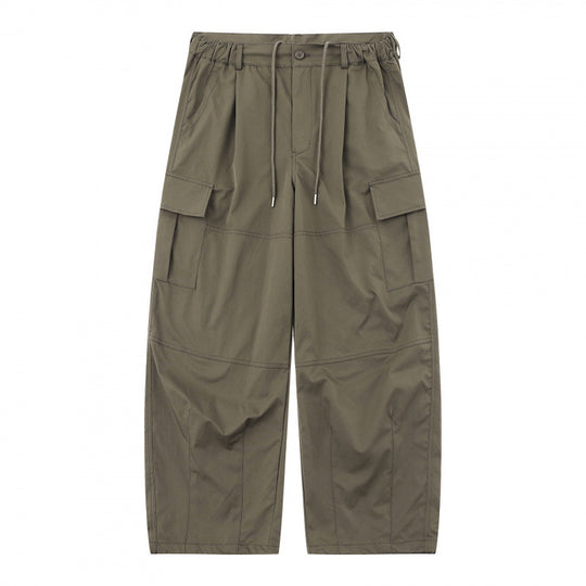 Herren Locker geschnittene Cargo-Hose mit hohem Bund, Kordelzug und aufgesetzten Klappentaschen Nord Taschen