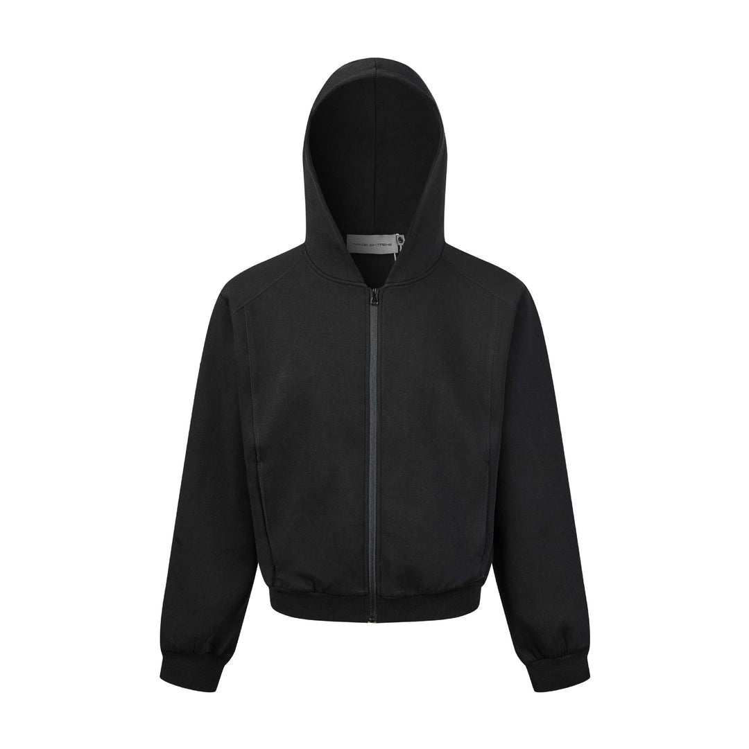 Unisex Kapuzen-Sweatjacke mit durchgehendem Reißverschluss und geripptem Bund Nord Taschen
