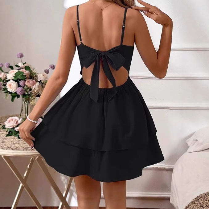 Damen Minikleid mit verstellbaren Spaghettiträgern und schwingendem Rock  Nord Taschen