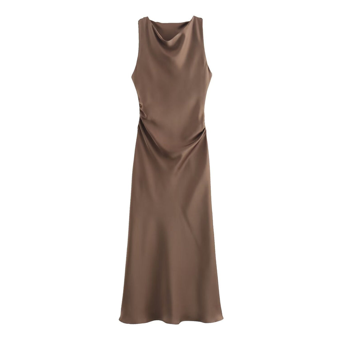 Damen elegantes Sommerkleid mit fließendem Schnitt und charmanten Rüschendetails