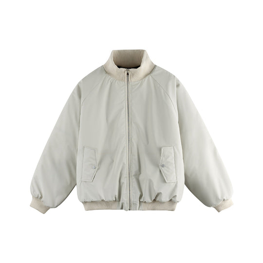 Damen Oversize Bomberjacke Nord Taschen mit Stehkragen, wattierter Fütterung und Pattentaschen