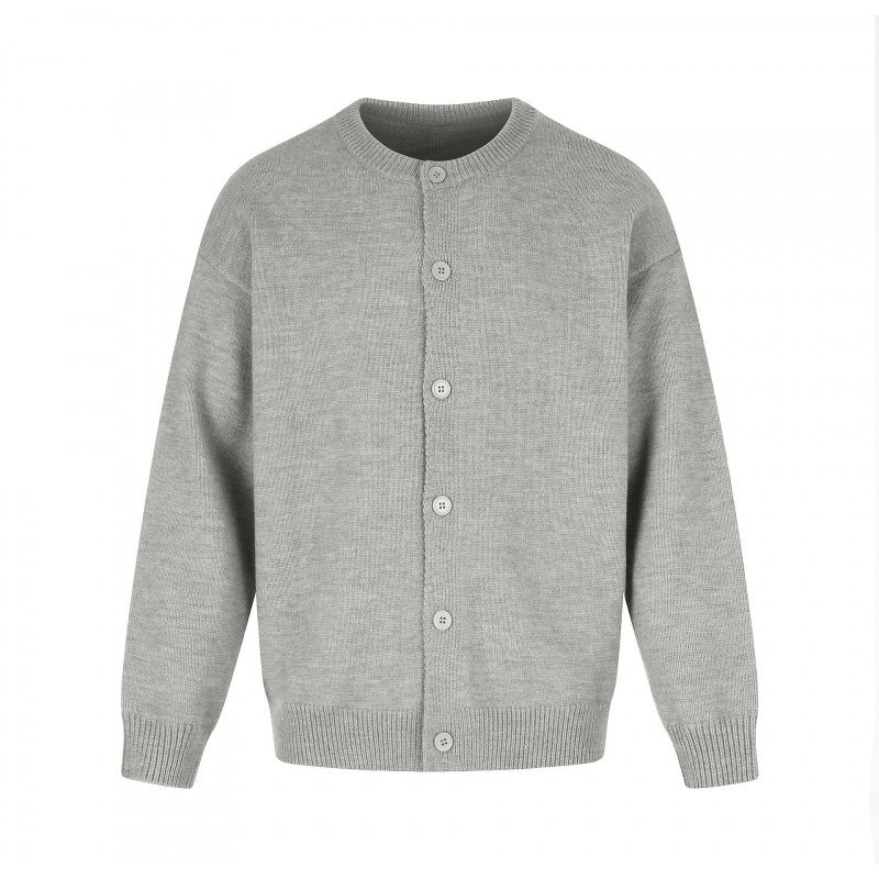 Unisex Boxy-Strickcardigan mit Rundhalsausschnitt und durchgehender Knopfleiste Nord Taschen