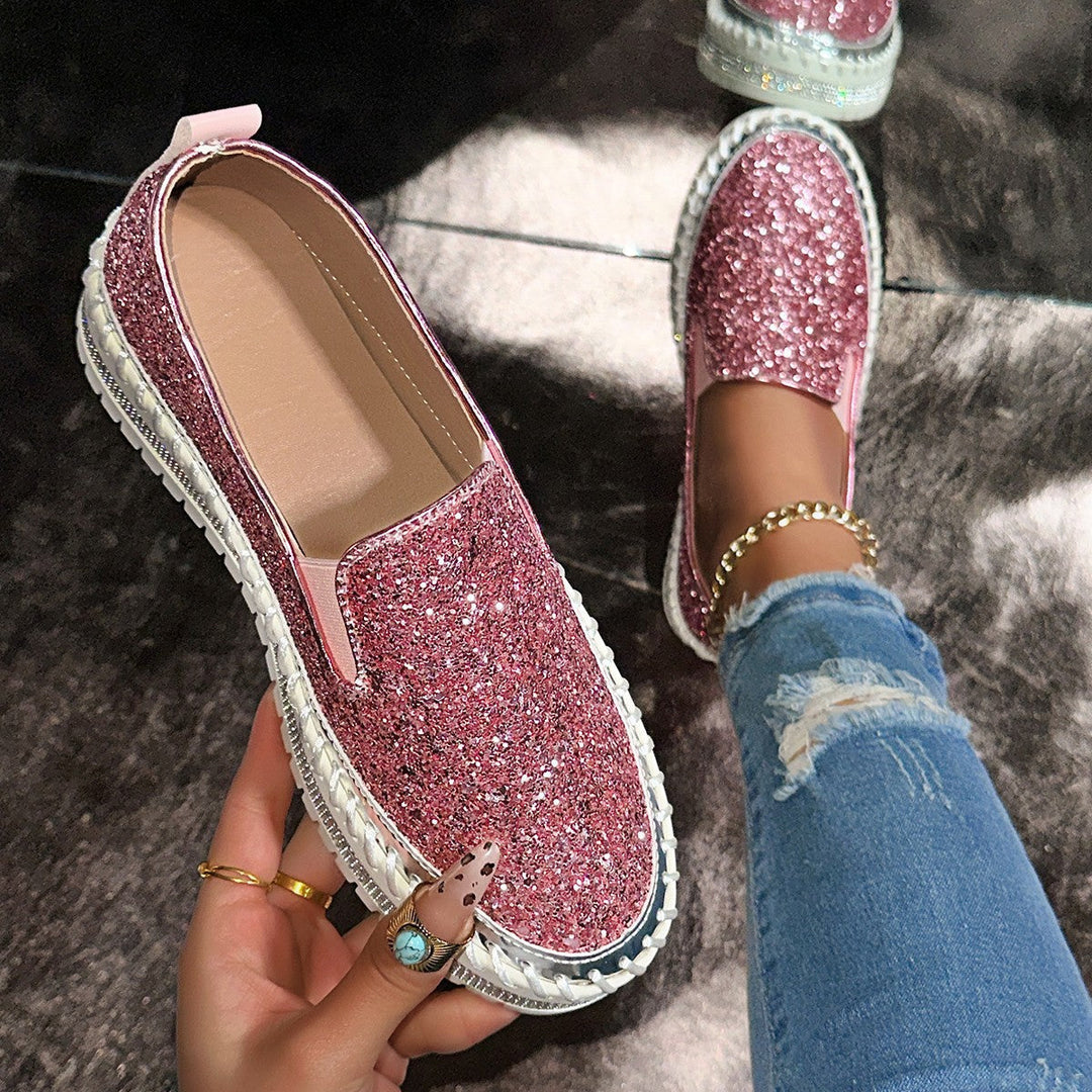 Damen Slip-On Glitzer Sneakers