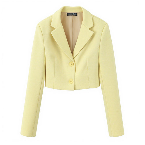 Damen Kurzer Bouclé‑Tweed‑Blazer mit Reverskragen und Zweiknopfverschluss Nord Taschen