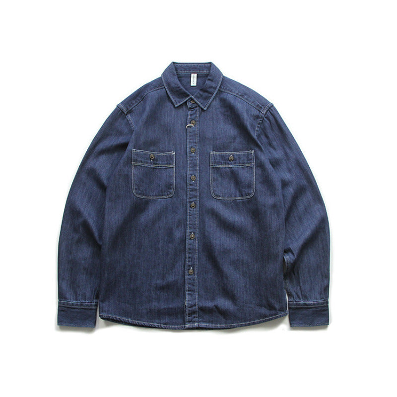 Herren Denim-Worker-Hemdjacke mit Brusttaschen und lockerer Passform Nord Taschen