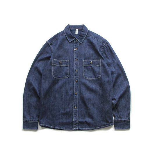 Herren Denim-Worker-Hemdjacke mit Brusttaschen und lockerer Passform Nord Taschen