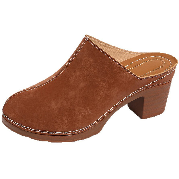 Damen Elegante Clogs aus hochwertigem Wildleder mit komfortablem Blockabsatz