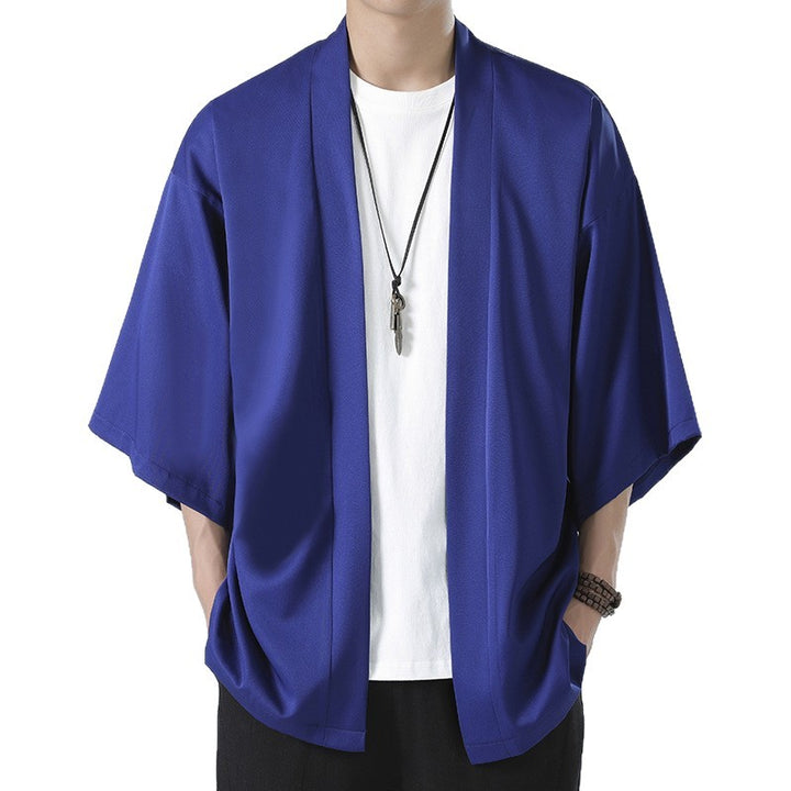 Herren kimonoartige Kurzjacke im Oversize-Stil mit offenem Schnitt und weichem Fall Nord Taschen