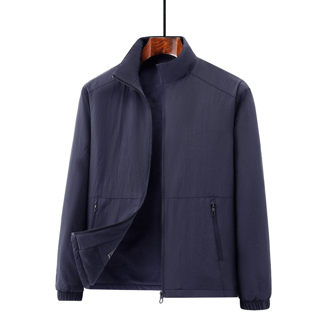Herren Leichte windabweisende Fleecejacke mit Stehkragen und Reißverschlusstaschen Nord Taschen