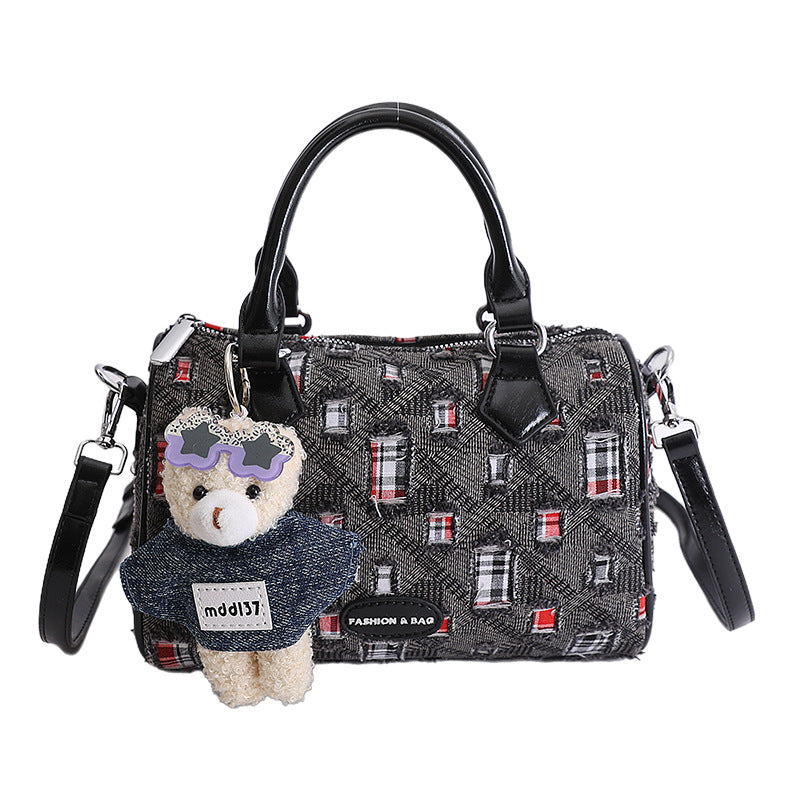 Damen modische Handtasche mit abnehmbarem Tieranhänger Nord Taschen