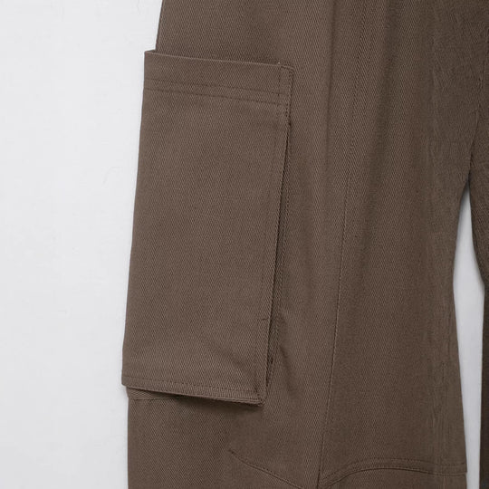 Damen weite Cargo-Cropped-Hose mit hoher Taille und aufgesetzten Taschen Nord Taschen