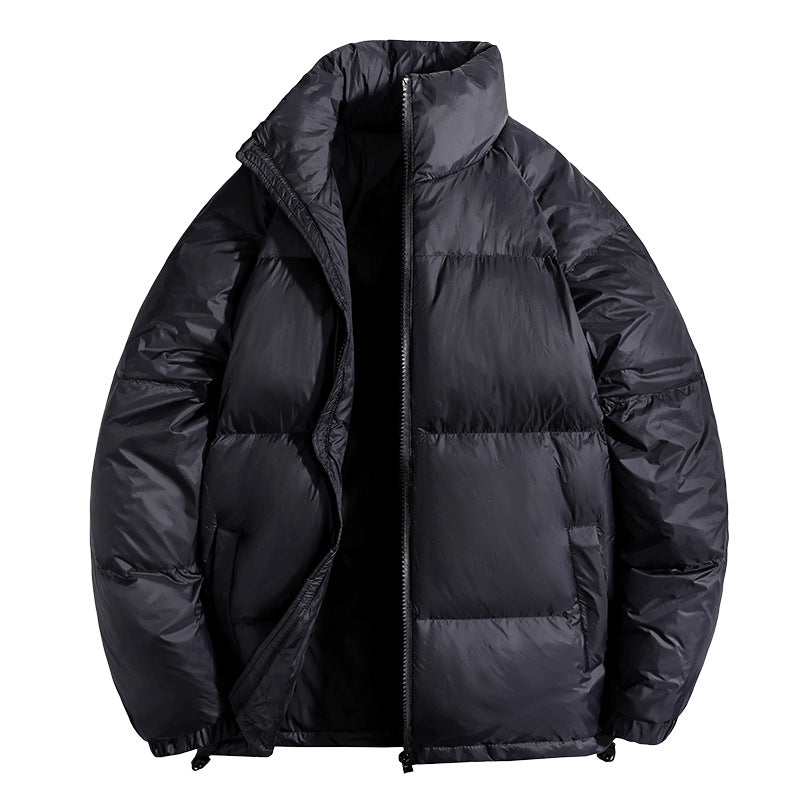 Herren Isolierte gesteppte Thermo-Pufferjacke mit Stehkragen und Kordelzugsaum Nord Taschen
