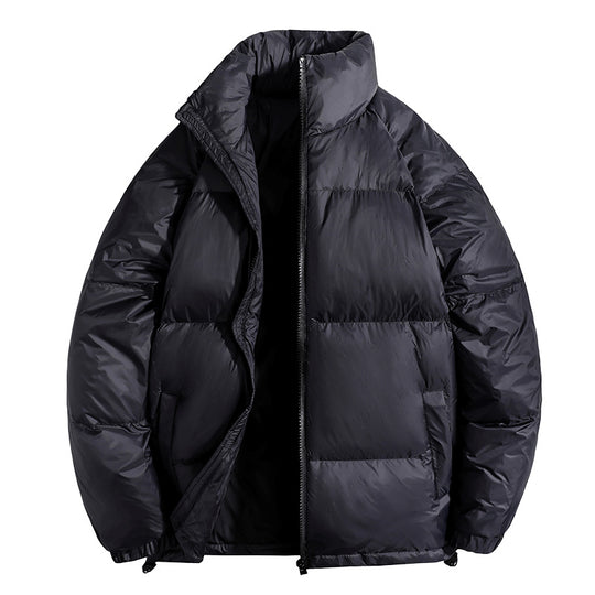 Herren Isolierte gesteppte Thermo-Pufferjacke mit Stehkragen und Kordelzugsaum Nord Taschen