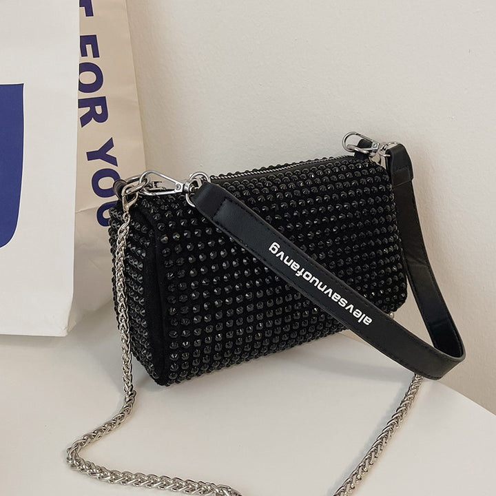 Damen Glamouröse Umhängetasche mit funkelnden Rhinestone-Akzenten Nord Taschen