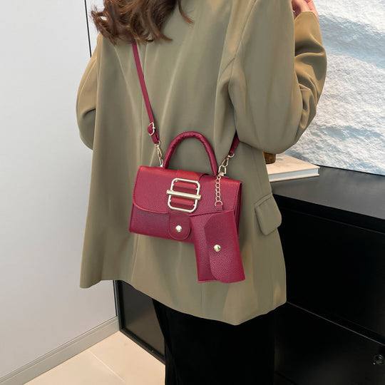 Damen elegante Handtasche mit verstärktem Tragegriff und abnehmbarem Münzfach Nord Taschen