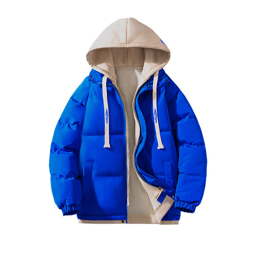 Damen Zweilagige gesteppte Kapuzenjacke mit kontrastfarbener Kapuze, Kordelzug und elastischen Bündchen Nord Taschen