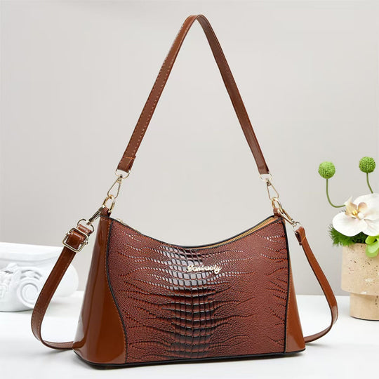 Damen Handtasche im eleganten Krokodil-Leder-Look mit abnehmbarem Schulterriemen Nord Taschen