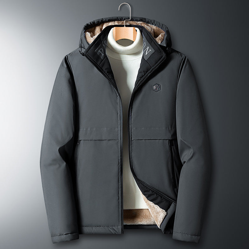 Herren Übergangsjacke mit Teddyfutter, winddichter Außenhülle und Kapuze Nord Taschen