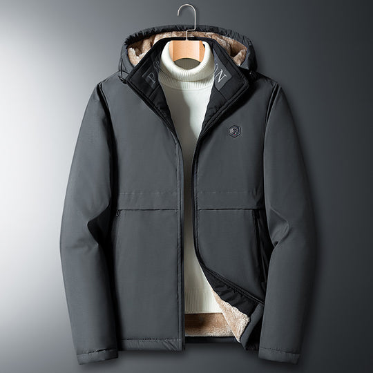 Herren Übergangsjacke mit Teddyfutter, winddichter Außenhülle und Kapuze Nord Taschen