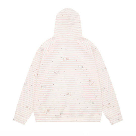 Damen Kuscheliger Kapuzen‑Oversizepullover mit integriertem Schleifen‑Schal und Aufgesetzten Taschen Nord Taschen