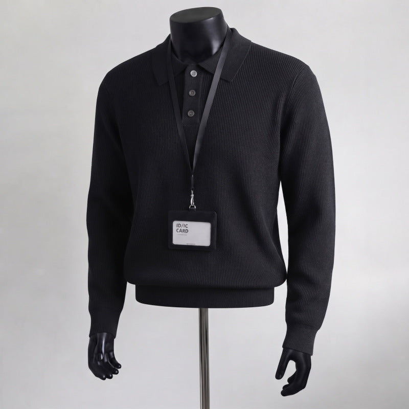 Herren Urbaner Pullover mit Kragen Nord Taschen