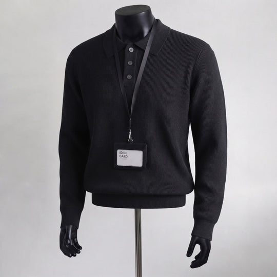 Herren Urbaner Pullover mit Kragen Nord Taschen