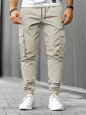 Herren Cargo-Jogginghose mit multifunktionalen Klapp- & Reißverschlusstaschen, elastischem Bund und tapered Bein Nord Taschen