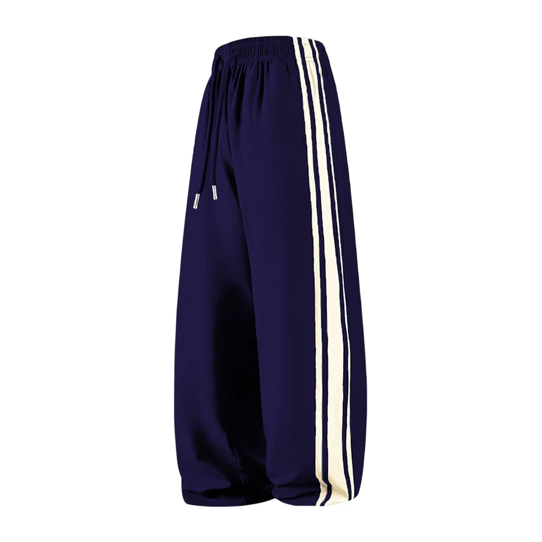 Damen Weite Trackpants mit Tunnelzugbund und seitlichen Kontraststreifen Nord Taschen