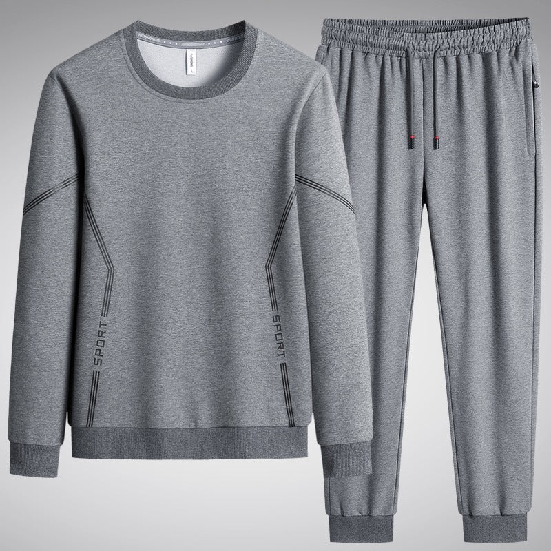 Herren Sportliches Freizeit-Jogginganzug-Set aus atmungsaktivem Funktionsfleece mit Rundhalsausschnitt & Kordelbund Nord Taschen
