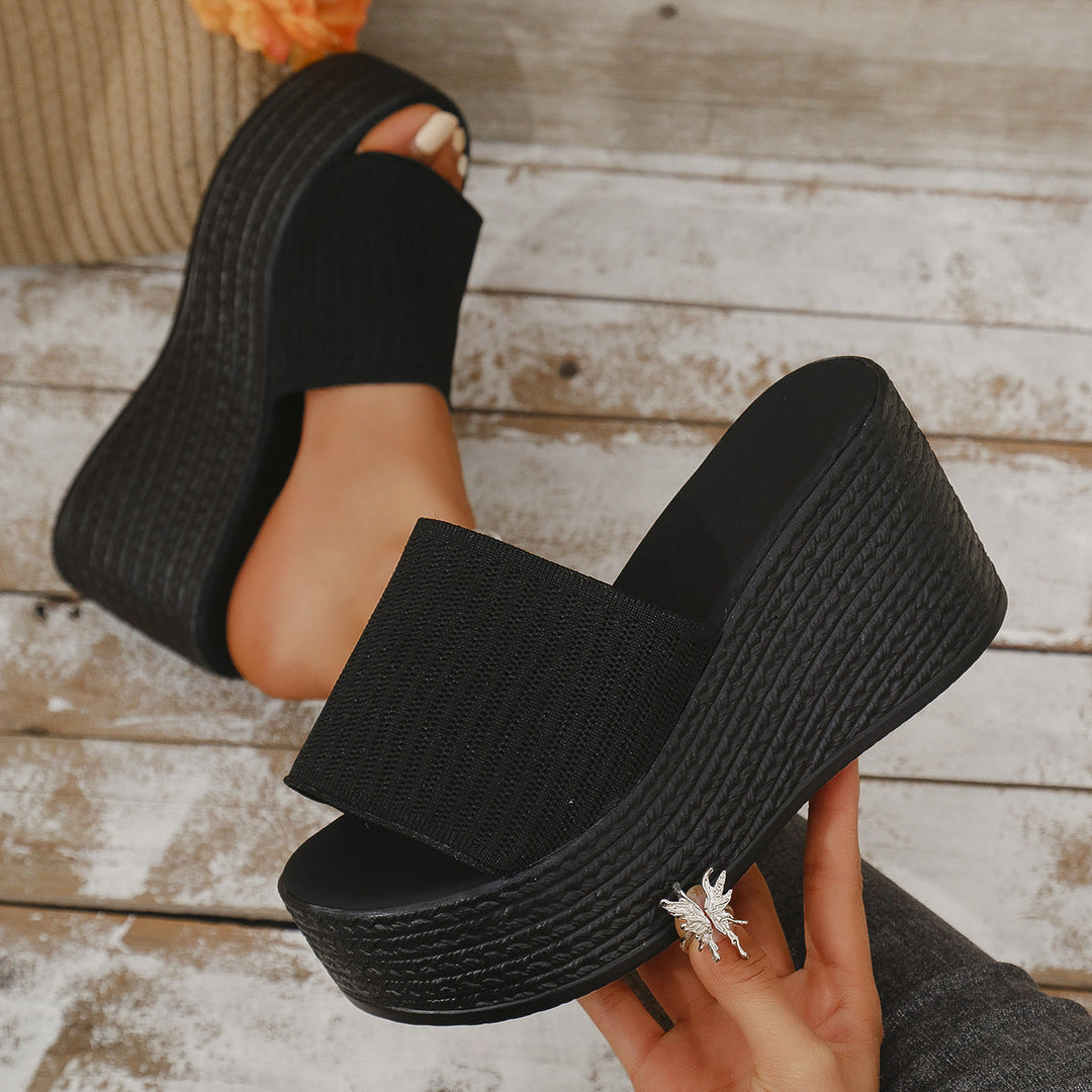 Damen Wedge-Pantoletten mit komfortablem Fußbett und flexiblem Obermaterial