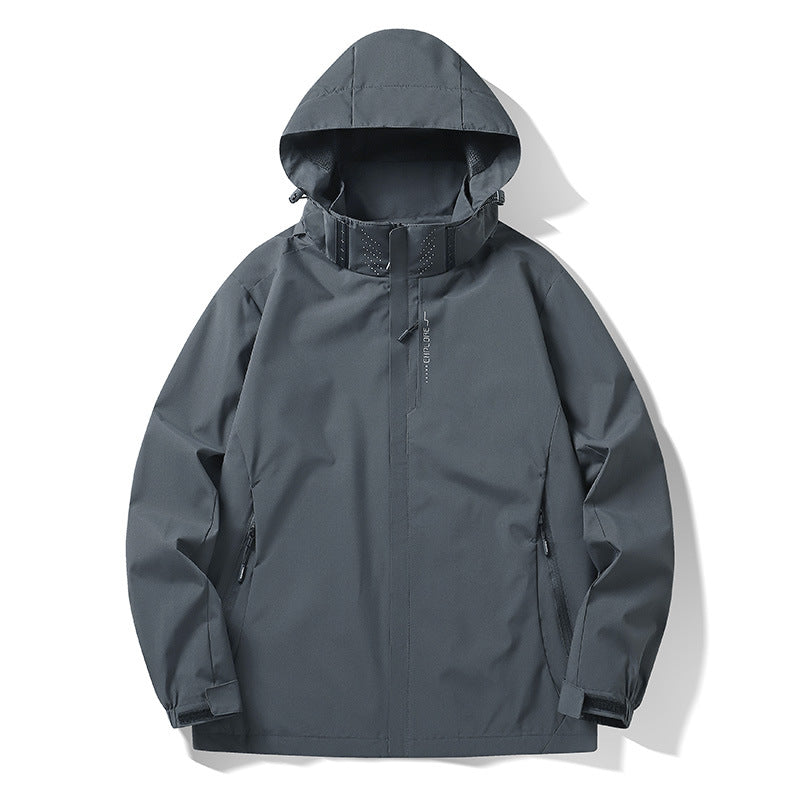 Herren Wasser- und winddichte technische Kapuzen-Outdoorjacke mit verschweißten Nähten und atmungsaktivem Futter Nord Taschen