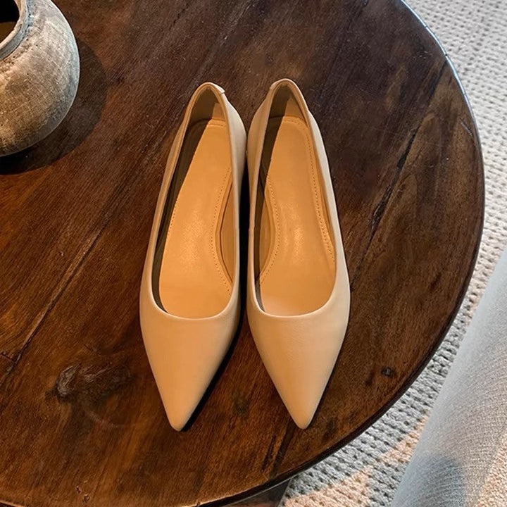 Damen elegante spitze Ballerinas aus hochwertigem Leder