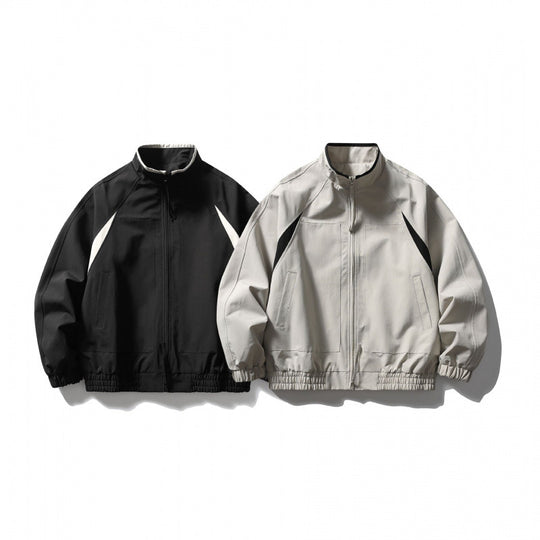 Unisex Boxy-Leichtblousonjacke im Tech-Cotton-Look mit Raglanärmeln, Reißverschluss und elastischem Saum Nord Taschen