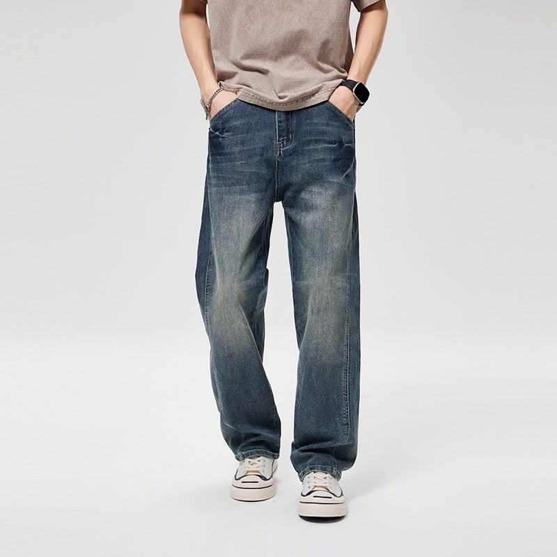 Herren Baggy-Denimhose mit hoher Bundhöhe, softem Stretch & Vintage-Finish Nord Taschen