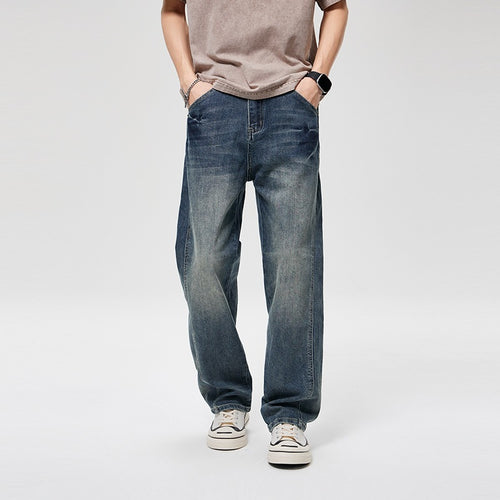 Herren Baggy-Denimhose mit hoher Bundhöhe, softem Stretch & Vintage-Finish Nord Taschen